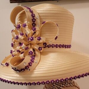 Elegant Yellow and Purple Women's Hat